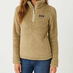 Patagonia Women's Los Gatos El Cap Khaki 1/4 Zip Fleece Pullover Top - Small